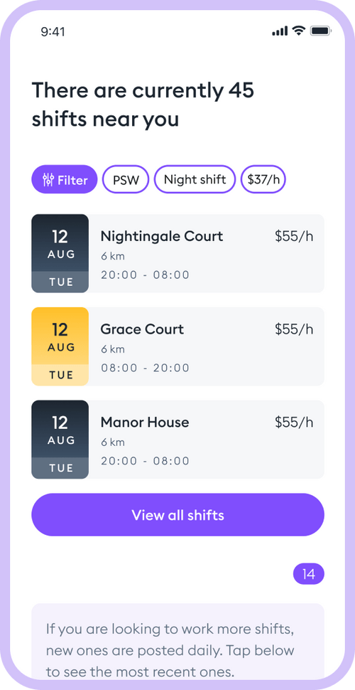 Nursing & PSW agency shifts app Florence CA